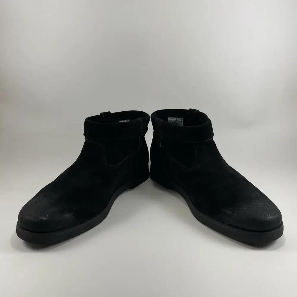 UGG Josefene Cuff Boot Black Suede Short Ankle Womens Size 10 Booties Slip On